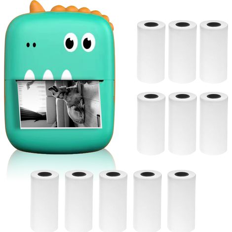 Imprimante thermique portable mini multifonction, crée étiquettes et photos sans encre, connexion Bluetooth pour smartphone, 11 rouleaux papier 57 mm, compatible iOS Android, pour reçus mémos notes ét (1/4)