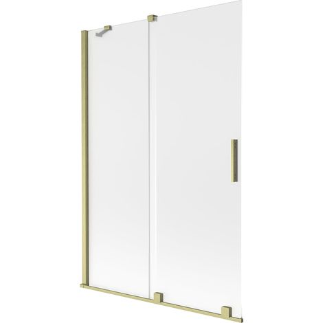 Mexen Velar paratia vasca da bagno scorrevole a 2 ante 120 x 150 cm, brina, oro spazzolato - 896-120-000-31-55 (1/2)