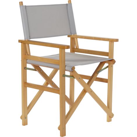 DKD Home Decor Chair de garden Natural and Grey, de Pine and polyester (56 x 48 x 87 cm) (1/5)