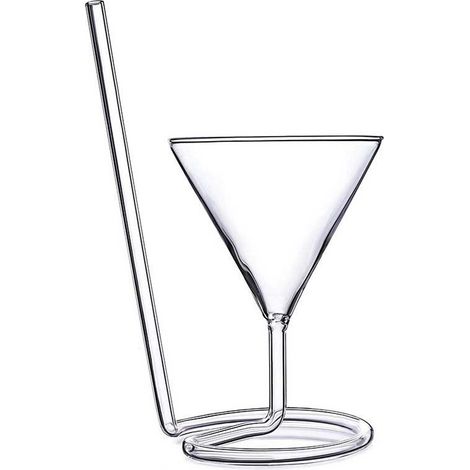 Verre à cocktail en spirale, Martini rotatif, Bar à pailles à cocktails à longue queue créatives (1/5)