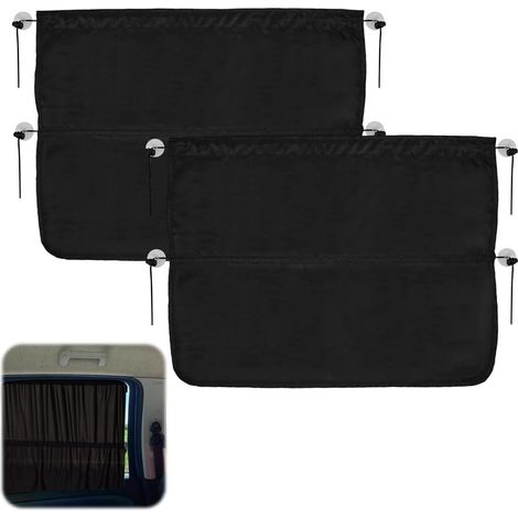 2 Pièces Rideau Voiture, 46 x68cm Universal Chaussette Voiture Soleil, Universal Protection Solaire Voiture Bébé, Pare Soleil Voiture Opaque, Protection Solaire Voiture, Protection UV (Noir)