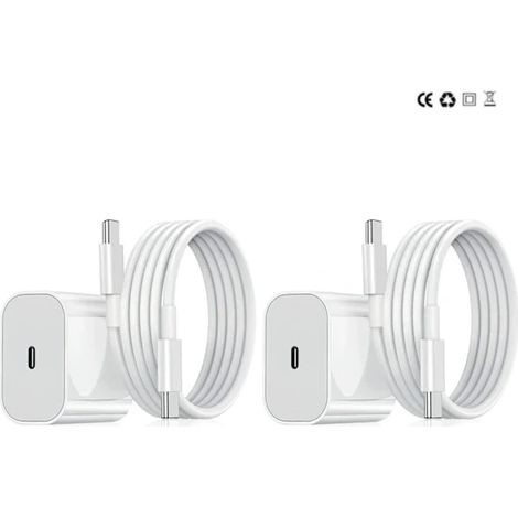 【BEMS】Lot de 2 - Chargeur compatible iPhone - Chargeur rapide - Adaptateur + câble 20 W Blanc Lot de 2 Samsung (NT) Lot de 2 Samsung Lot de 2 (1/5)
