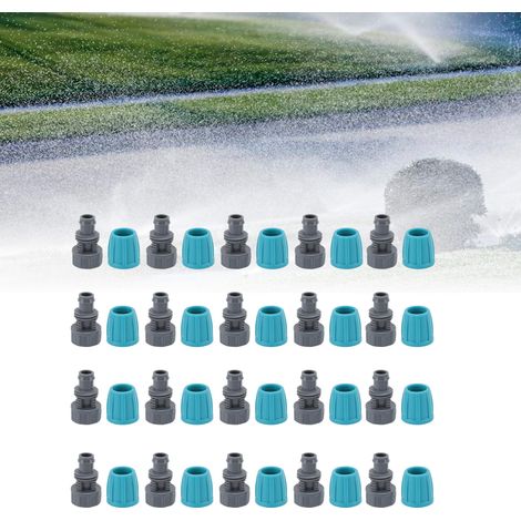 Lot de 15 tuyaux d'irrigation en PE de 16 mm de diamètre avec raccord à écrou de verrouillage et bouchon, accessoires pour tuyaux d'eau. (1/5)