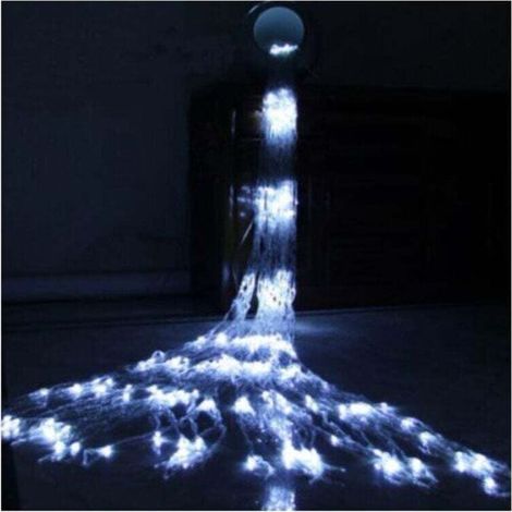 Guirlandes lumineuses Cascade LED Débit D'eau Effet De Neige Rideau Fée Suspendue Scintillant Débit D'eau Lumière pour Lampe Décor (3 × 2m,240leds,Blanc Froid) (1/2)
