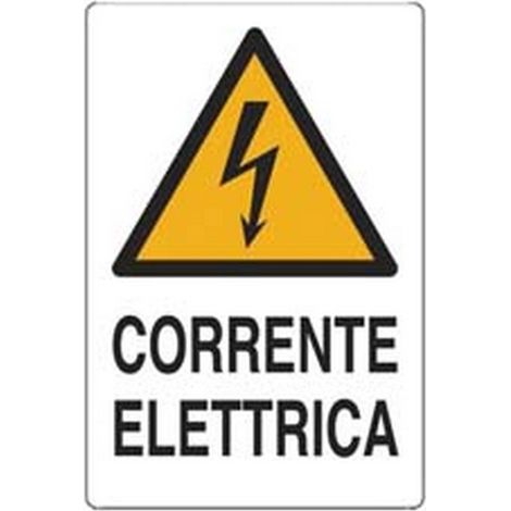 10PZ CARTELLO "CORRENTE ELETTRICA" - cm.20x30h.