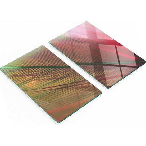 Tablas de cocina de vidrio duraderas y elegantes con estampado de rosas y plumas, 2 x 30 x 52 cm. (1/5)