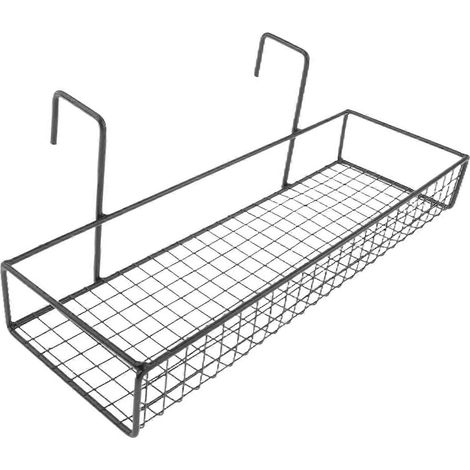 Support suspendu pour pots de fleurs sur cloison de balcon de bureau, facile à installer, noir monocouche. (1/5)