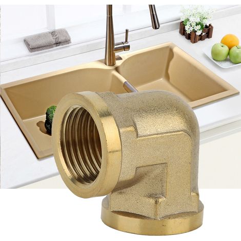 5 Stück G1/2” Messing-Winkelverschraubung mit Innengewinde für Rohrleitungen, Adapter und Verbindungsstücke für Bad und Küche (A) (1/5)