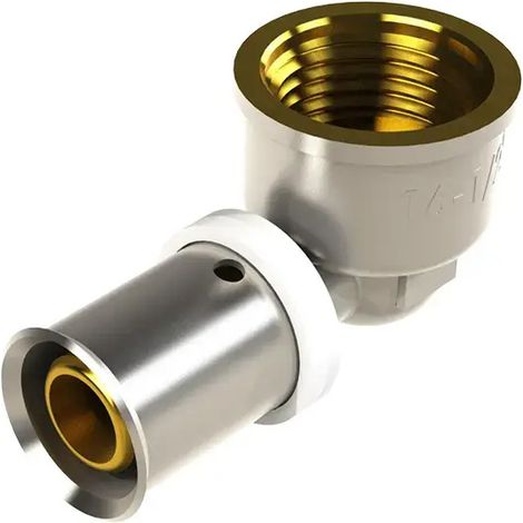 coudé femelle métal DUO PRESS 16-1/2 pour tube réticulé (1/4)