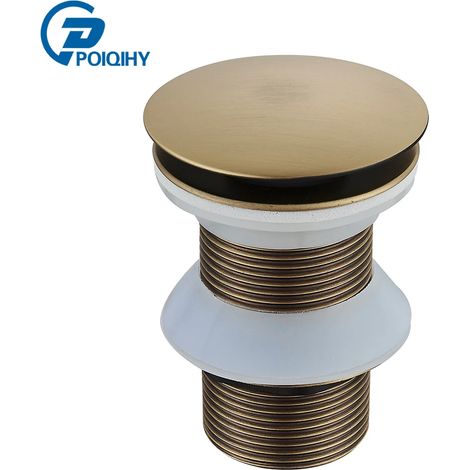 (Antique Brass C)Bathroom Basin Sink Pop Up Drain Waste Stopper Bathroom Faucet Accessories Brass Chrome/Rose Gold/Brushed Gold Basin Sink Drain (1/4)