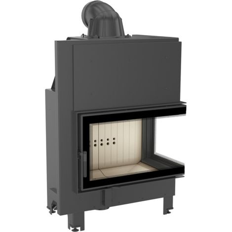 Insert cheminée MBO 15 BS vitre à droite vitre courbée + 4 bouches recuperateur (1/4)