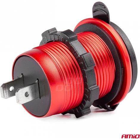 Chargeur étanche avec prises USB + USB-C 12V 24V MOD-09 AMIO-02859