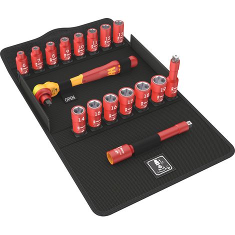 Set di chiavi a bussola 8100 SB VDE Zyklop 17 pezzi, 3/8 di pollice, apertura 6-19 mm, Z.80, 6KT (1/8)