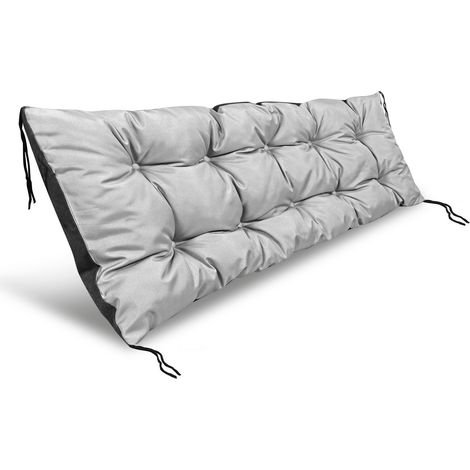 Cuscino da giardino impermeabile 120x40 cm per panca in pallet, grigio chiaro