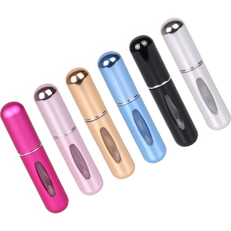 Lot de 6 flacons vaporisateurs de parfum rechargeables à pompe automatique, format voyage (5 ml). (1/5)
