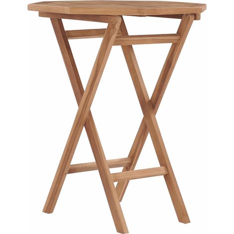 Tavolo da Giardino Pieghevole 60x60x75 cm in Massello di Teak vidaXL (1/5)