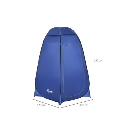 Tente de douche pop-up 1 place 120 x 120 x 190 cm avec poche intérieure et sac de transport, montage rapide pour camping, plage et piscine  CHICFURN (1/5)