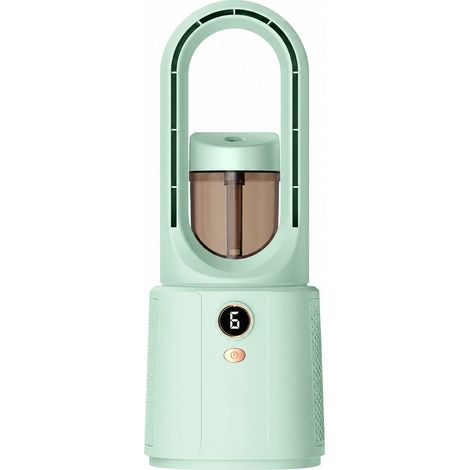 Ventilateur de table sans pales avec humidificateur à brume - Ventilateur silencieux pour chambre et bureau - Ventilateur de climatisation compact avec commande tactile (1/5)
