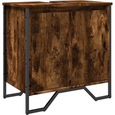 Maison Exclusive - Waschbeckenunterschrank Räuchereiche 60x35x60