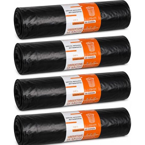 Paquet de 40 Sacs Poubelle ultra résistant 240 L,Format Grand Volume, Écologiques, Hermétiques et Pratiques (1/3)