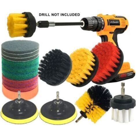 20pcs Drill Brush Power Scrubber Brush Tampons à récurer et éponge Kit de Nettoyage-Nettoyeur Tout Usage (20pcs) (1/5)
