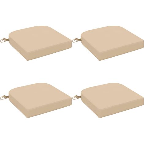 4-teilige Sitzkissen SOEST 4 pcs 100 % Polyester Creme vidaXL (1/5)