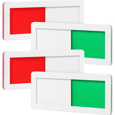 Lot de 4 Panneaux Coulissants en Acrylique pour Porte, Panneau « Occupé » et « », Identification Claire et Conviviale pour Bureaux et Toilettes (1/5)