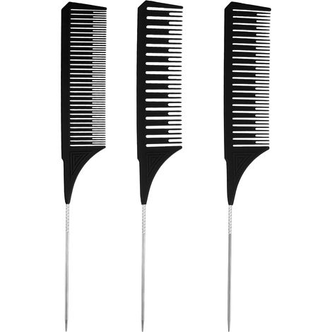 Peigne à mèches en 3 tailles Peigne à cheveux pour salon de coiffure Kit de poudre de décoloration Peigne de coloration (1/5)