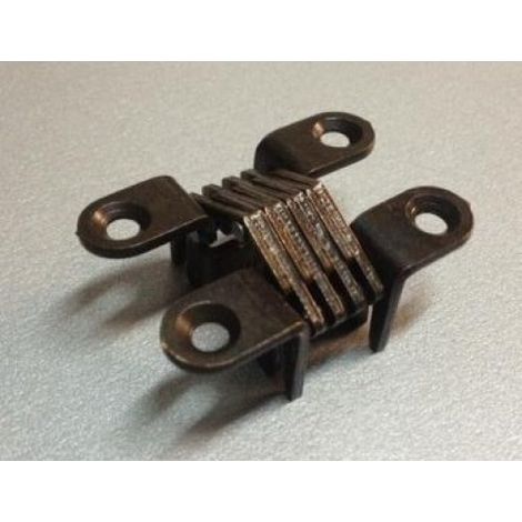 Cerniera a scomparsa invisibile incassata per mobili legno con apertura 180° dimensione disponibile: cerniera 503 bronzata 42,4 x 10 mm