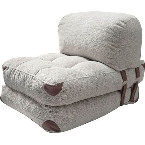 Chauffeuse convertible en tissu teddy gris - Lucho (1/4)