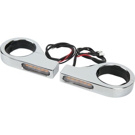 Clignotant LED Moto 12V Universel Étanche, Ampoule Flashur Haute Luminosité pour Fourche 41mm, Chromé, Lampe de Signalisation Moto (1/5)