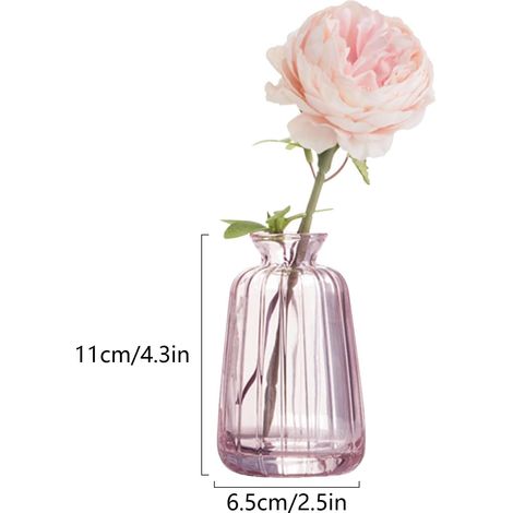 Vase à fleurs JeiibrZui en verre - 24 cm - 1 pièce - Design moderne - Bleu cristal (1/4)