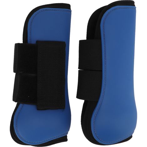 Protège-jambes de cheval avec rembourrage élastique, bottes avant pour entraînement de saut, équitation, bleu L (1/5)