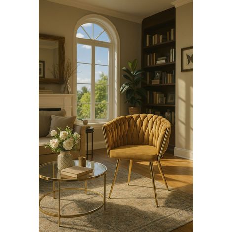 Sillas Comedor - Silla Widny Golden Terciopelo - Mostaza (1/5)