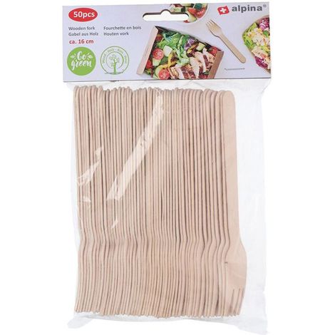 Alpina - Fourchettes jetables en bois 16 cm 50 pcs.