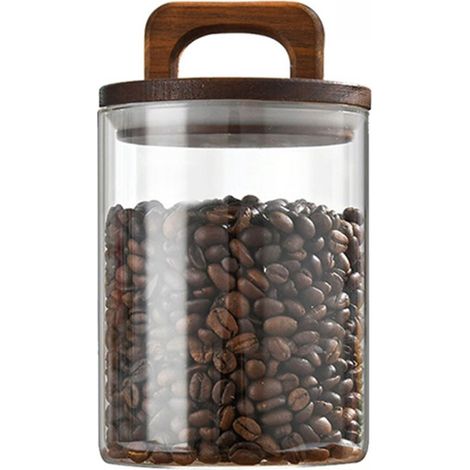 Bocal En Verre - Contenant Hermetique Pour Aliments Secs - Avec Couvercle Et Joint Etanche - Capacite 1000 Ml - Usage Cuisine Et Cafeteria (1/5)