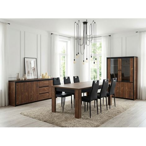 Salle à manger complète contemporaine coloris mango Silvia (1/5)