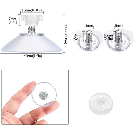 Lot de 22 - Ventouse Filetée Avec Filetage - M4 M5 Ventouse En Plastique PVC Suspension Transparente Pour Voiture (1/5)