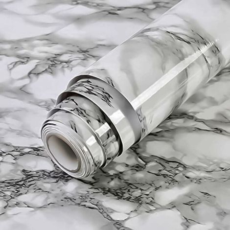 Marble Wallpaper, 40 x 300 Marble Self Adhesive Backed Wallpaper with Self Adhesive Vinyl Back, Furniture Adhesive for Kitchen, Cupboards (1/5)