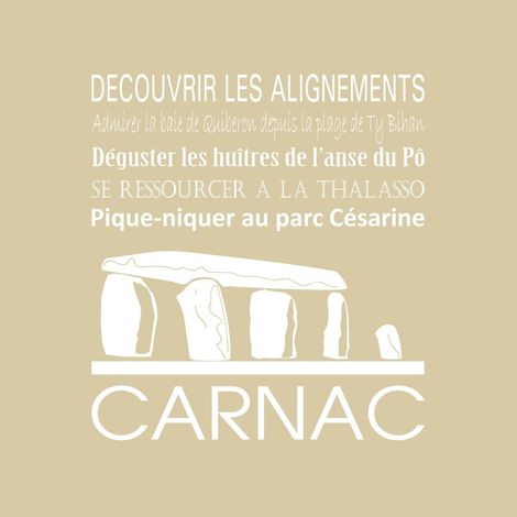 Tableau sur toile Carnac beige 30x30 cm - Impression sur Toile Murale Décorative - Image imprimée en HD sur Toile - Toile sur Châssis en Bois FSC - Fabriqué en France