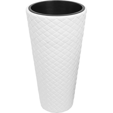 Pot de fleurs tressé mince 30 cm – Hauteur 55 cm – Capacité 23 litres – Insert 8 litres – Plastique résistant aux UV – Prosperplast - DPMT300