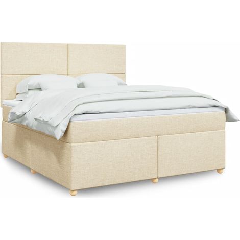 Boxspringbett mit Matratze Creme 180x200 cm Stoff vidaXL (1/5)