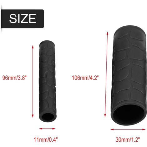 1 paire de poignées de guidon universelles antidérapantes en caoutchouc souple pour moto, couvre-leviers de frein noirs (1/5)