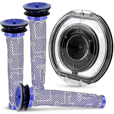 Couvercle de bac à poussière + 3 préfiltres de rechange pour aspirateur V6 DC44 DC58 DC59 DC62 DC72 DC74 (1/5)