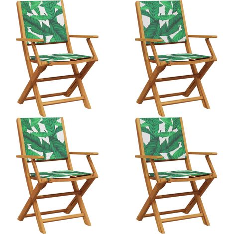 Maison Exclusive - Sedie da Giardino Pieghevoli 4pz Verde Tessuto e Legno Massello