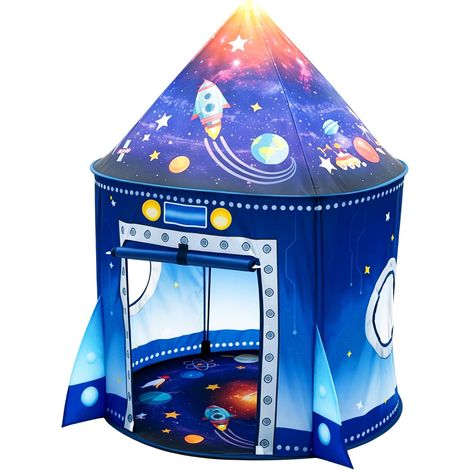 Tente de Jeu fusée Spatiale pour Enfants, maisonnette Pop-up sur Le thème des astronautes, Tente d'aventure Spatiale Pliable pour intérieur et extérieur, Cadeau d'anniversaire pour garçons et Filles (1/5)