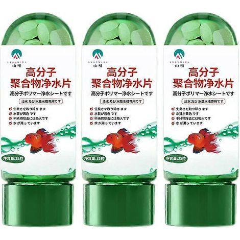 Lot de 3 comprimés puissants de purification d'eau pour aquarium, pour poissons (1/4)