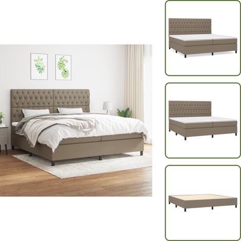 Boxspringbett mit Matratze Taupe 200x200 cm Stoff - Boxspringbett - Doppelbett - Bettenrahmen - Tapete - Schlafsystem (1/5)