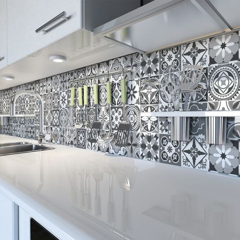 Sticker Mural Carrelage adhésif Cuisine Salle de Bain - 30 STICKERS CARRELAGES AZULEJOS BENJAMIN - 30stickers10x10cm (1/5)