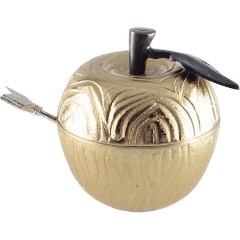 Sucrier en Forme de Pomme - Pot à Sucre Décoratif pour la Cuisine - Coloris Doré - PANGIVO (1/5)